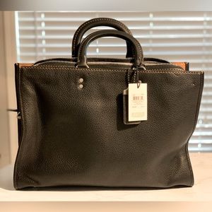 Coach 1941 Rogue Briefcase Glovetanned Pebbled Leather in Black